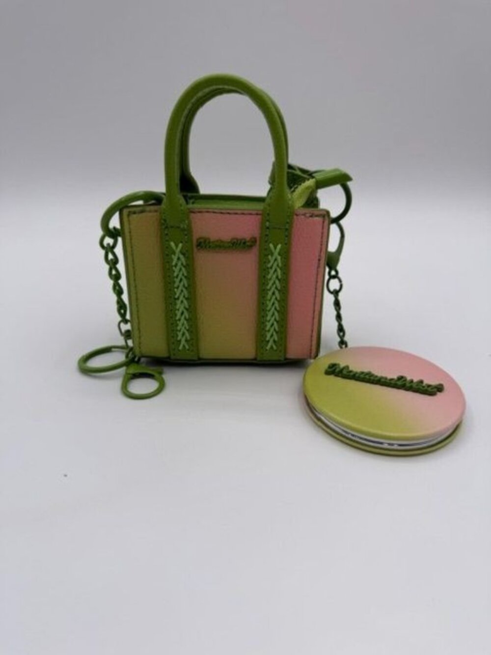 Montana West Mini Mood Tote Keychain Bag Matching Mirror Pastel Ombre